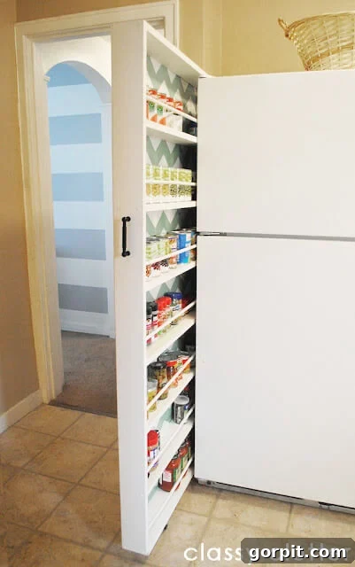 Smart DIY Storage Hacks for Compact Living 13 skinny DIY rolling cart for spices and canned goods in kitchen
