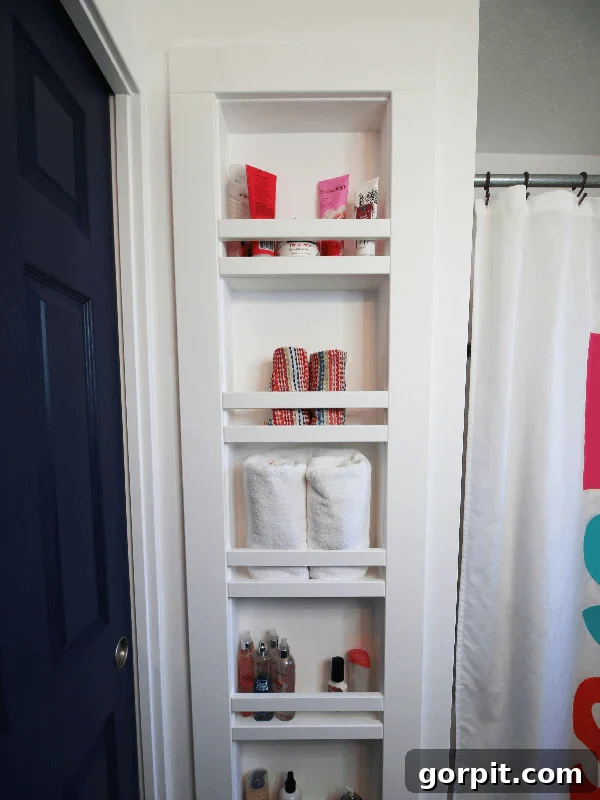 Smart DIY Storage Hacks for Compact Living 14 DIY niche built into bathroom wall for storage