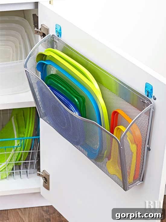 Smart DIY Storage Hacks for Compact Living 18 wall file holder used to hold plastic storage container lids