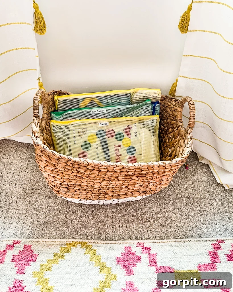 Smart DIY Storage Hacks for Compact Living 20 zipper pouches holding board games for organization