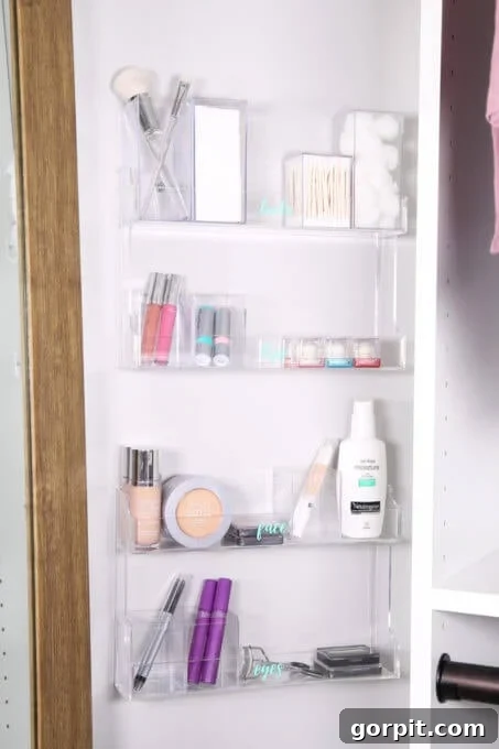 Smart DIY Storage Hacks for Compact Living 7 hanging makeup storage inside a closet door