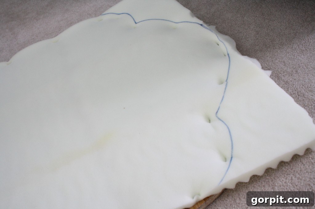 Covering the headboard with egg crate foam for padding
