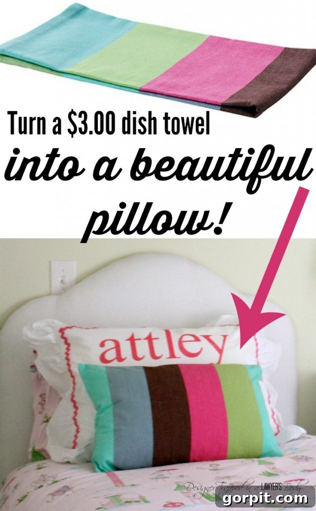 DIY Pillow from Dish Towels Tutorial