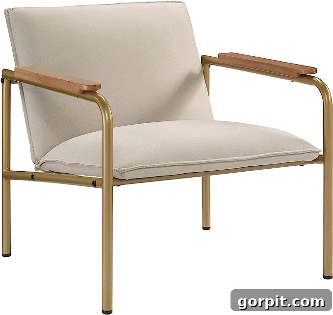 modern gold frame accent chair for under $150 from Amazon