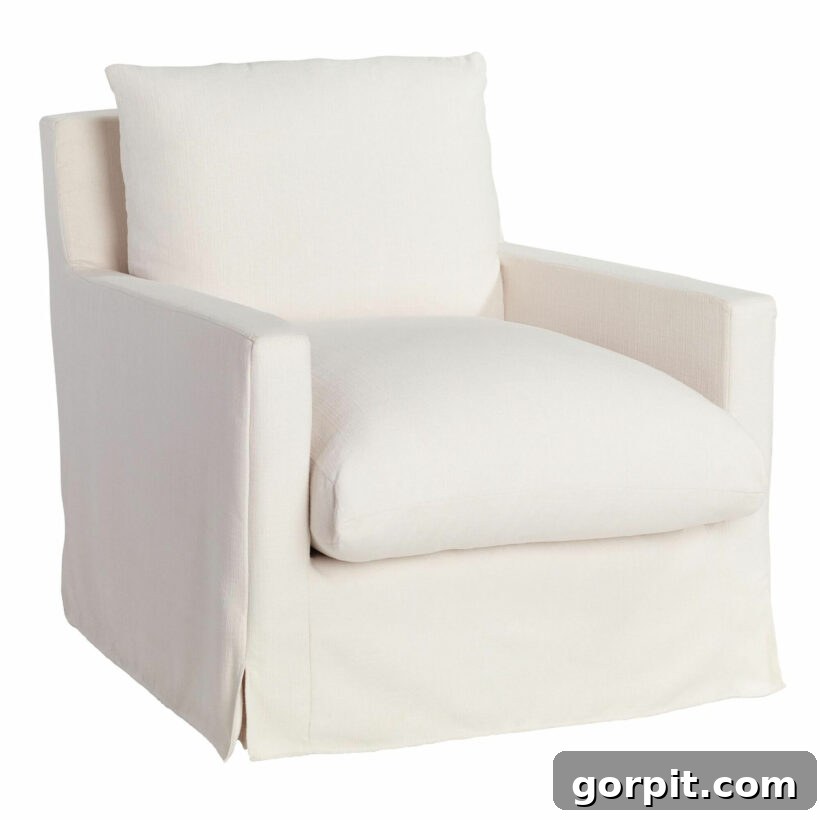 Feather-filled swivel chair from World Market