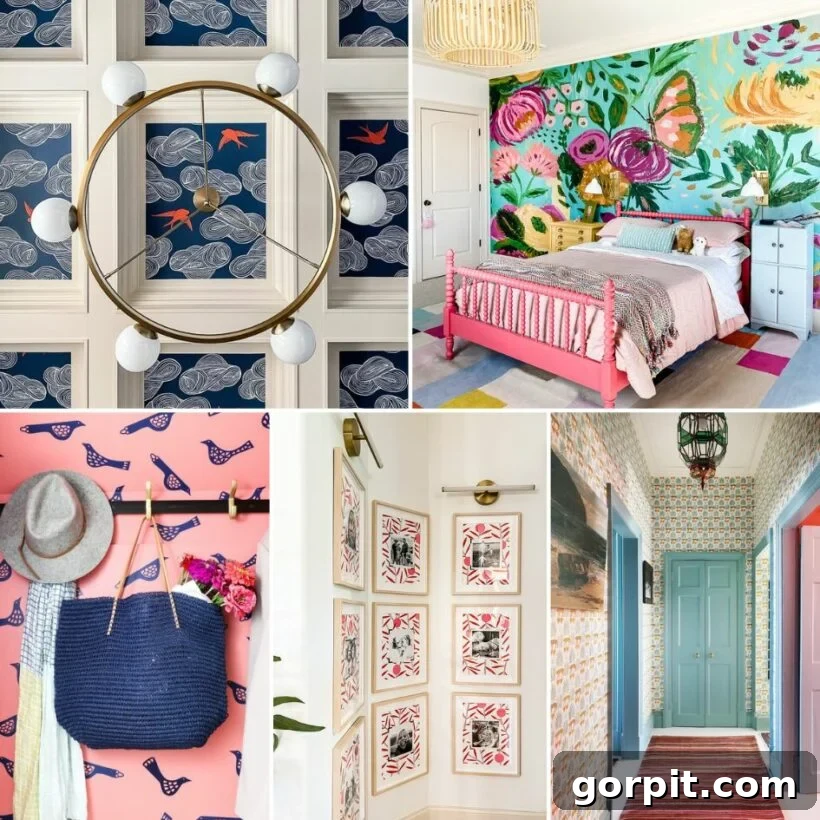 18 Wallpaper Gems to Transform Your Digital Space 2 Inspiring interior with vibrant wallpaper adding character and depth to the room's design.