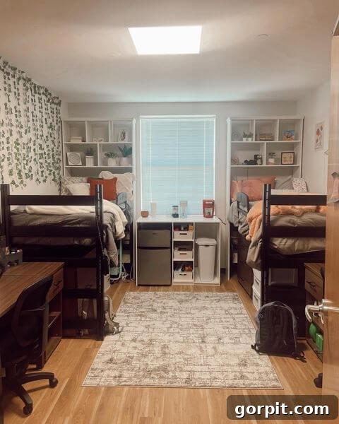 Dorm Room Unlocked: Smart Hacks for Ultimate Space 16 Headboard shelving in dorm room