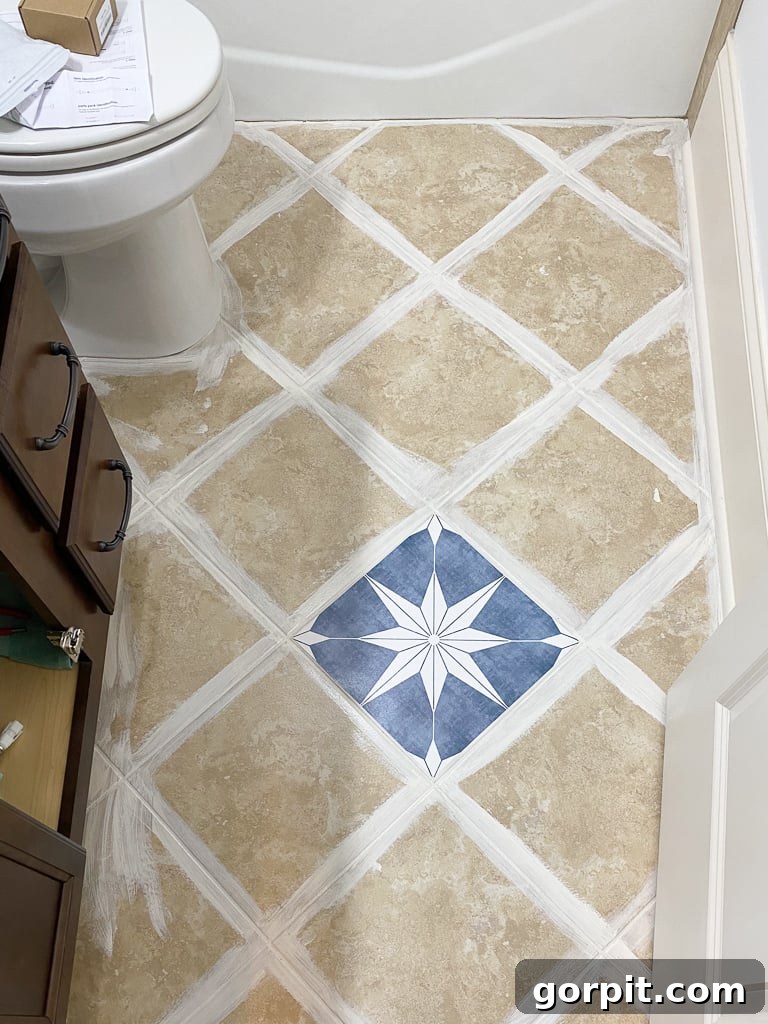 Tile Stickers: The Ultimate Guide 9 installing tile stickers on bathroom floor