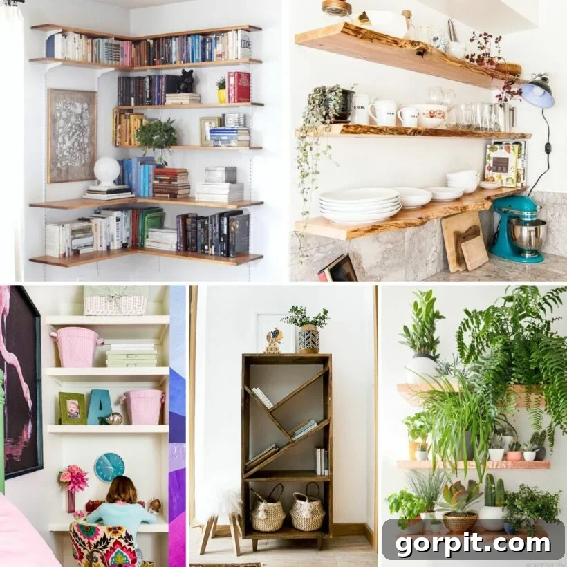 stylish and creative DIY shelves
