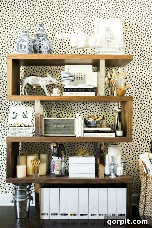 DIY modern freestanding bookshelf