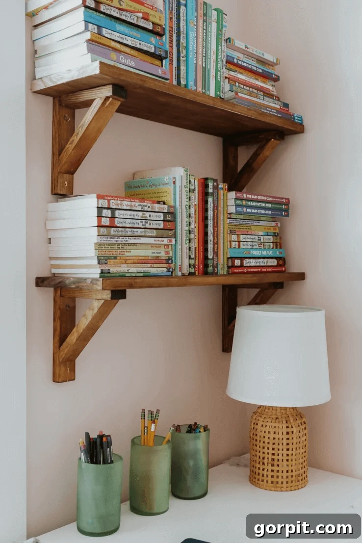 craftsman style DIY shelves