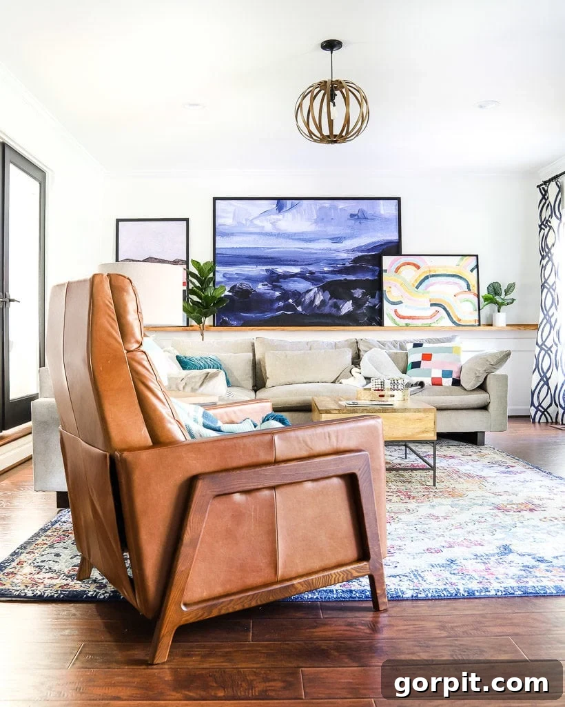 A cozy living room with a sofa positioned away from the wall, demonstrating how floating furniture enhances space planning and visual appeal.