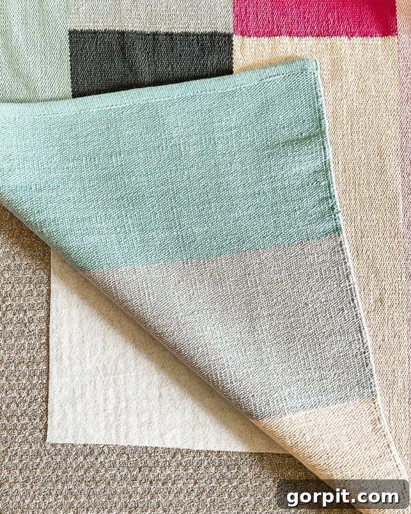 The Smart Buyer's Guide to Rug Pads 5 rug pad for thin woven rug over carpet