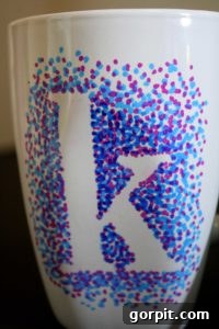 Sharpie Dot Art Easter Eggs 9 A custom-made dotted Sharpie mug, demonstrating another creative use for this versatile decorating technique.