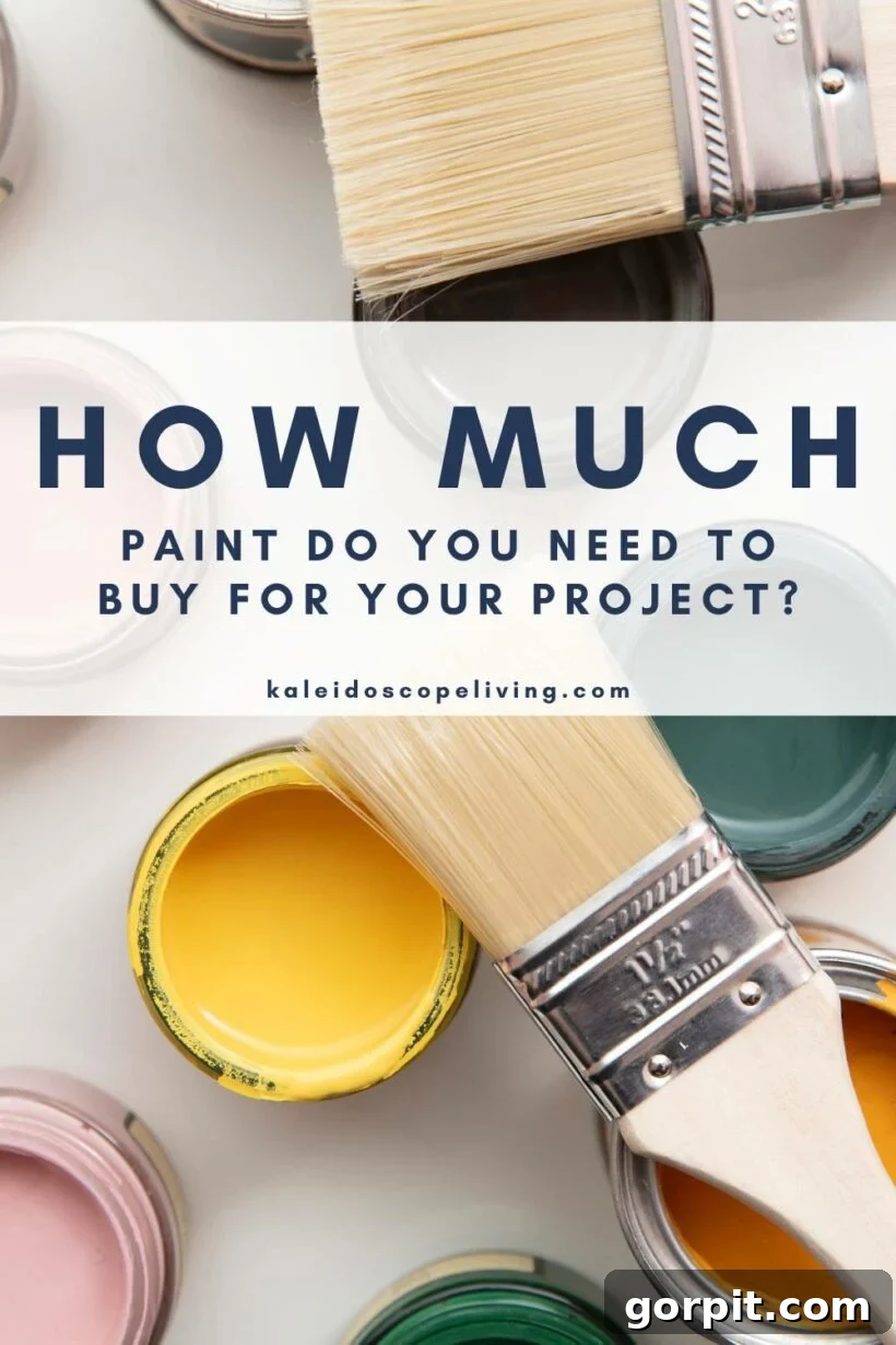 Paint Estimation Made Easy 2 Image of paint brushes and paint cans with text that reads "how much paint do you need to buy for your project?"