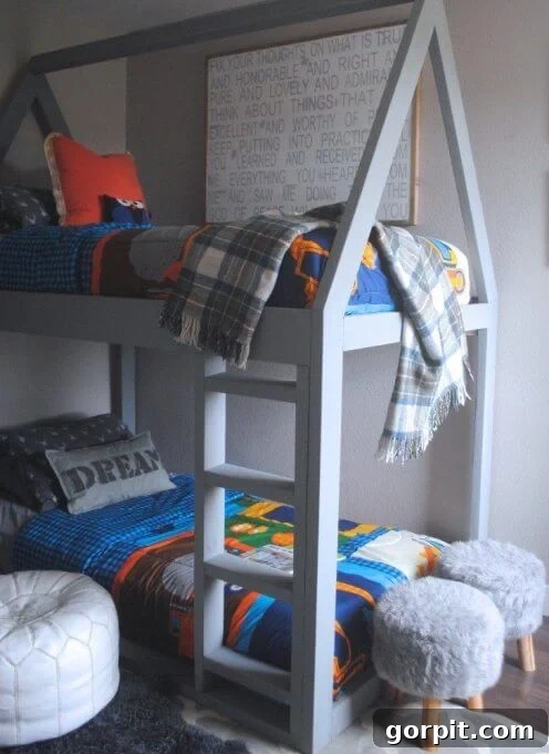 a-frame DIY bunk beds