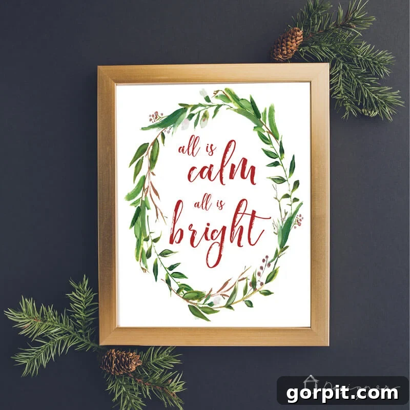 Enhance your home with these gorgeous free Christmas printables, providing an effortless way to spread holiday cheer. Ideal for decorating your own home or gifting beautifully framed art.
