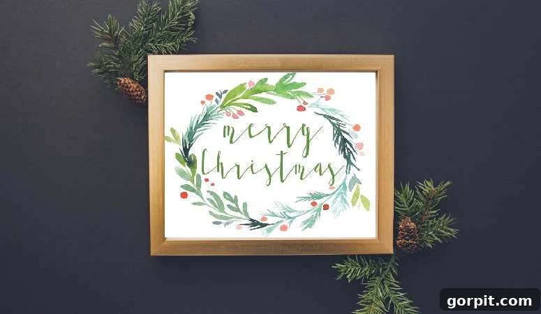 Absolutely stunning free Christmas printables, including beloved chalkboard designs and elegant watercolor artwork, ideal for creating a festive atmosphere effortlessly.
