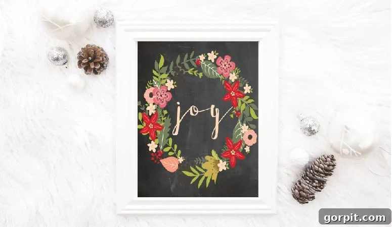 An exquisite collection of free Christmas printables, featuring elegant chalkboard and enchanting watercolor designs to elevate your holiday decorating with ease and style.
