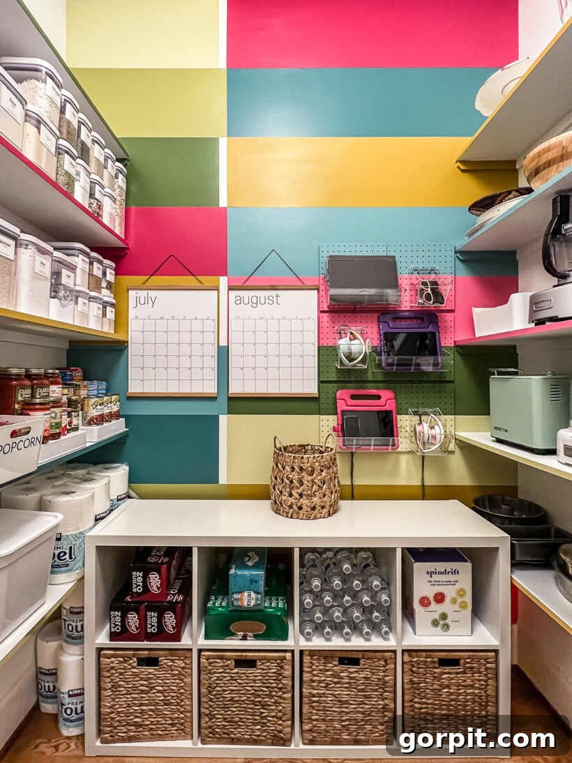 Full view of the stylish and functional DIY vertical family charging station in a home setting