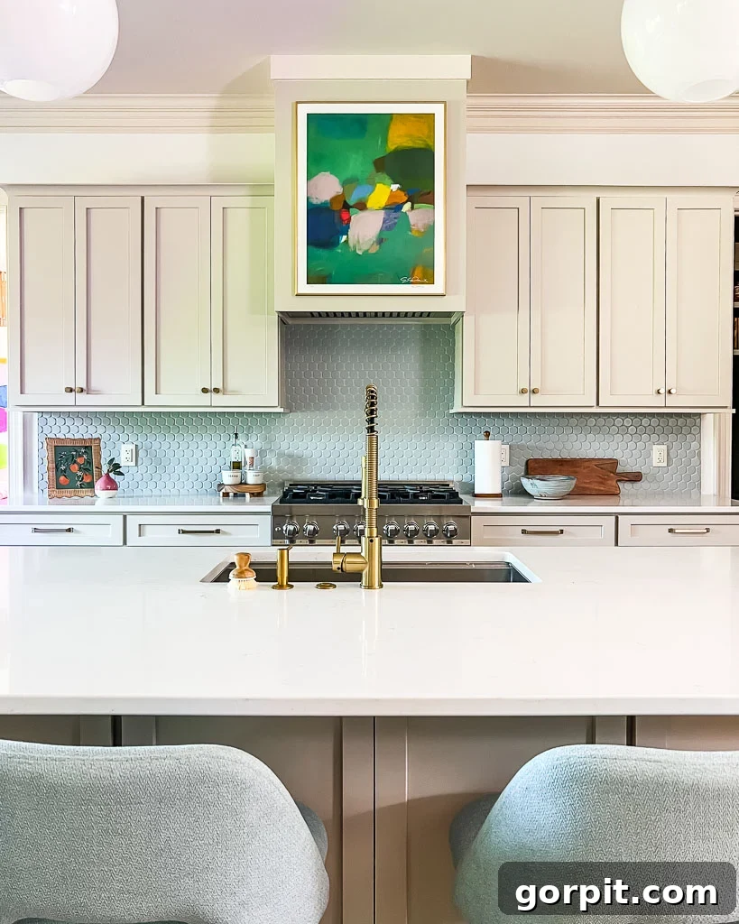 Our Kitchen Renovation Reveal A Perfect Blend of Neutral and Color 10 Close-up of newly installed shaker cabinets, demonstrating improved storage and streamlined design.