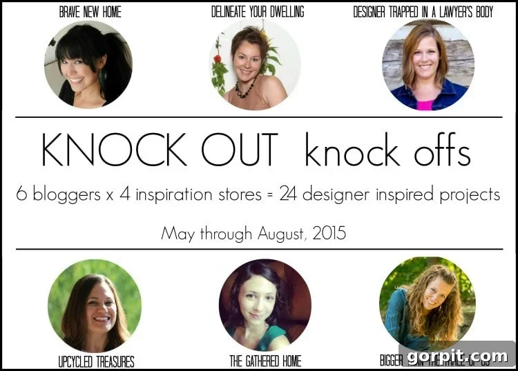 Knock Out Knock Offs 2015 Series Banner with Participating Blogs