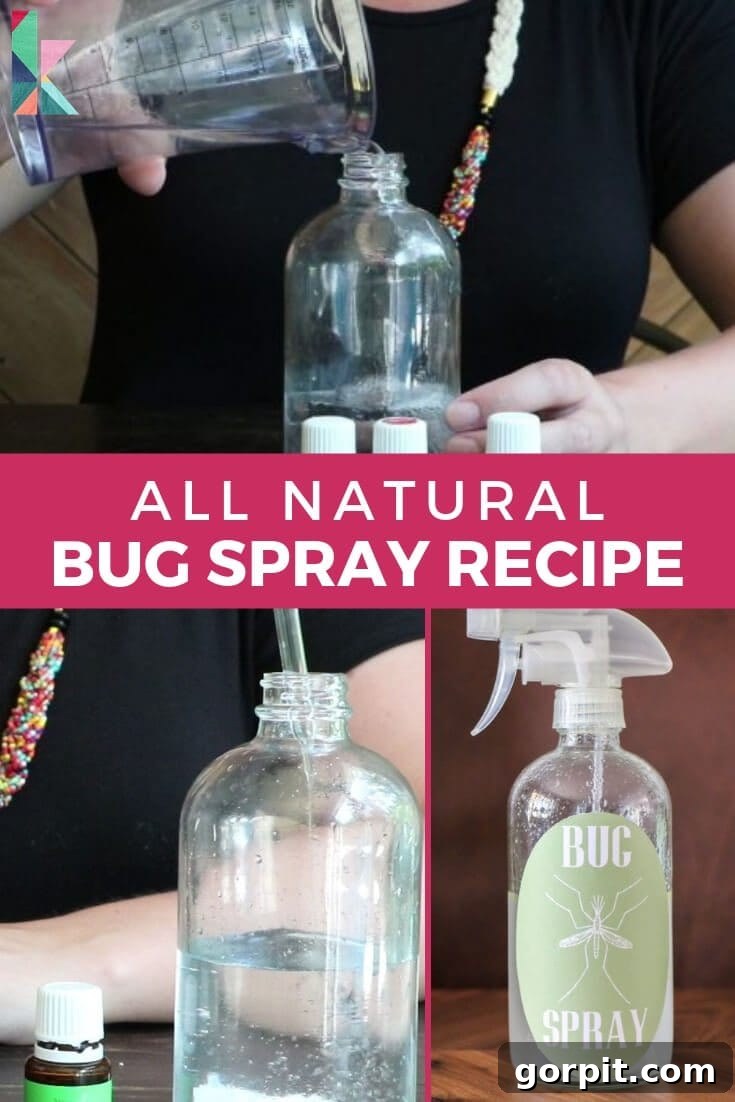 Homemade Chemical-Free Bug Defense 2 Homemade natural bug spray made with essential oils like citronella, eucalyptus, and lemongrass, offering effective and safe mosquito repellent for families.