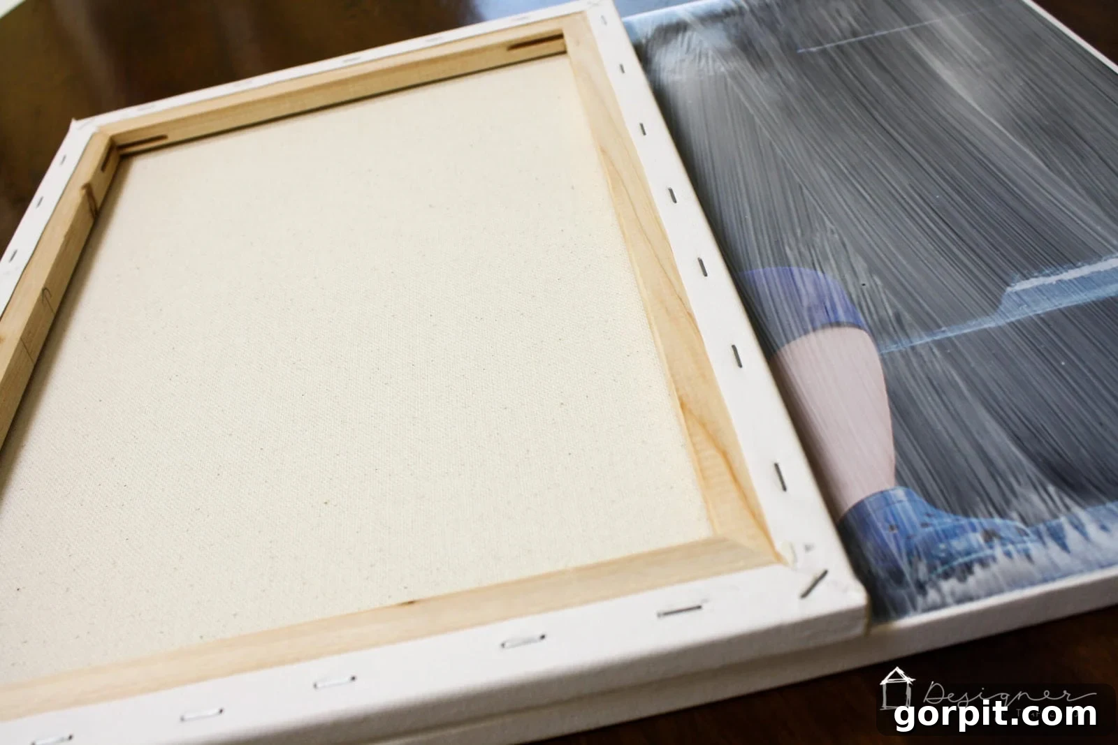 Stamping texture onto a photo canvas with another blank canvas