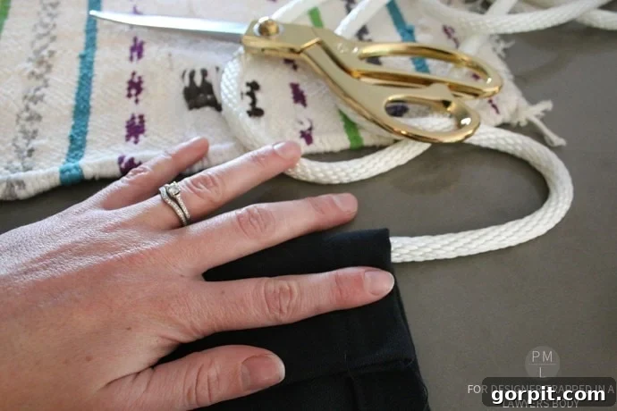Homemade Hammock Lounger 12 Sewing the side channels for the rope on the DIY hammock chair