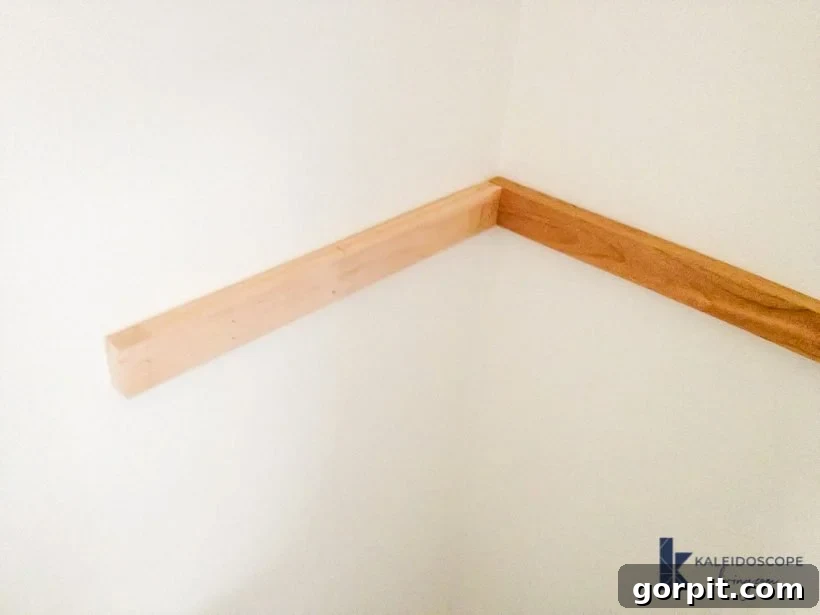 installing support pieces for floating shelves