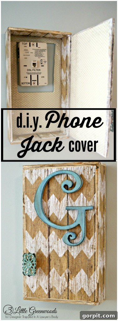 GENIUS! Come learn how to hide a phone jack with this easy tutorial by 3 Little Greenwoods for Designer Trapped in a Lawyer's Body!
