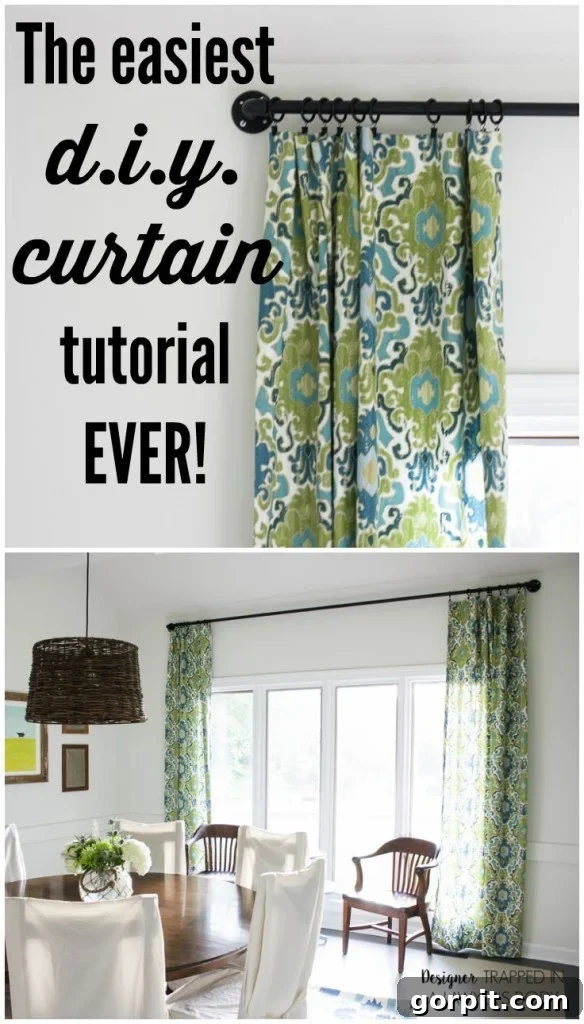 Easy DIY Curtains 2 Transform your home with custom curtains! This easy-to-follow tutorial by Designer Trapped in a Lawyer's Body shows you how to make beautiful DIY curtains, even for beginners. Full step-by-step guide for both sewing and no-sew options.