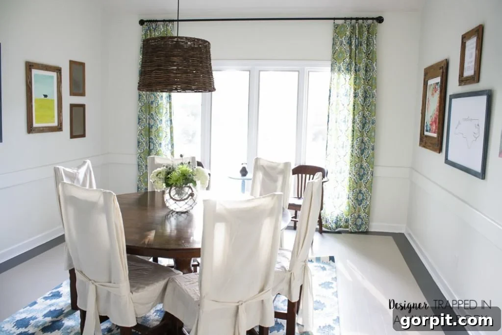 Easy DIY Curtains 11 Stunning custom curtains adding elegance to a dining room, made effortlessly with this DIY tutorial.