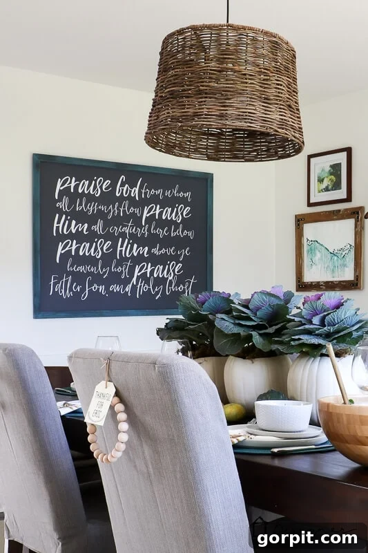 Finished DIY picture frame with large print hanging on wall