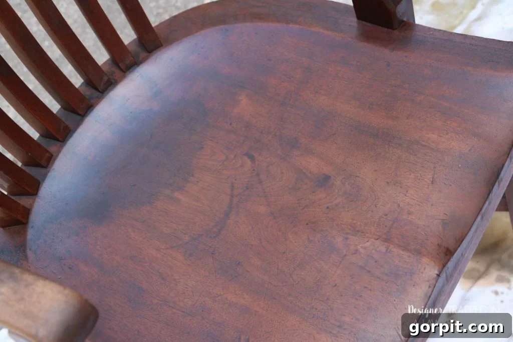 Revitalize Your Wood Chairs Effortlessly 17 After photo of Chair #1, full view, with a refreshed and even finish