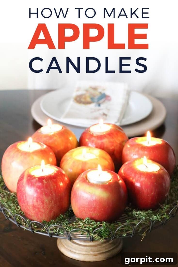 Sweet-Scented Apple Candles: Your DIY Guide 2 Beautiful DIY apple tea light candle holders as a centerpiece for fall and holidays